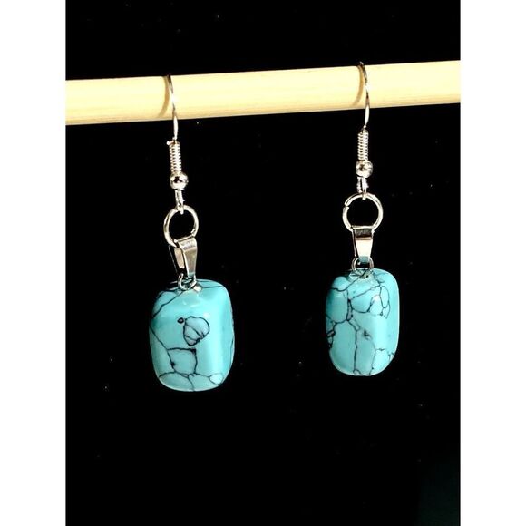 ATC 2 Turquoise & Sterling 925 Silver Dangles - Picture 3 of 6
